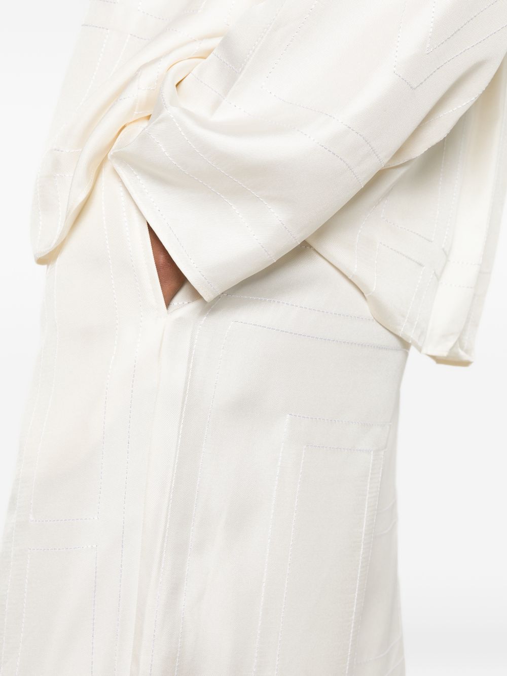 Pantaloni palazzo di seta in avorio Toteme - donna 