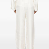 Pantaloni palazzo di seta in avorio Toteme - donna 