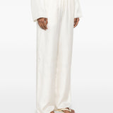 Pantaloni palazzo di seta in avorio Toteme - donna 