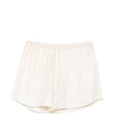 Pantaloncini di seta con monogramma ricamato in beige Toteme - donna 