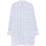 Camicia con stampa logo in azzurro 