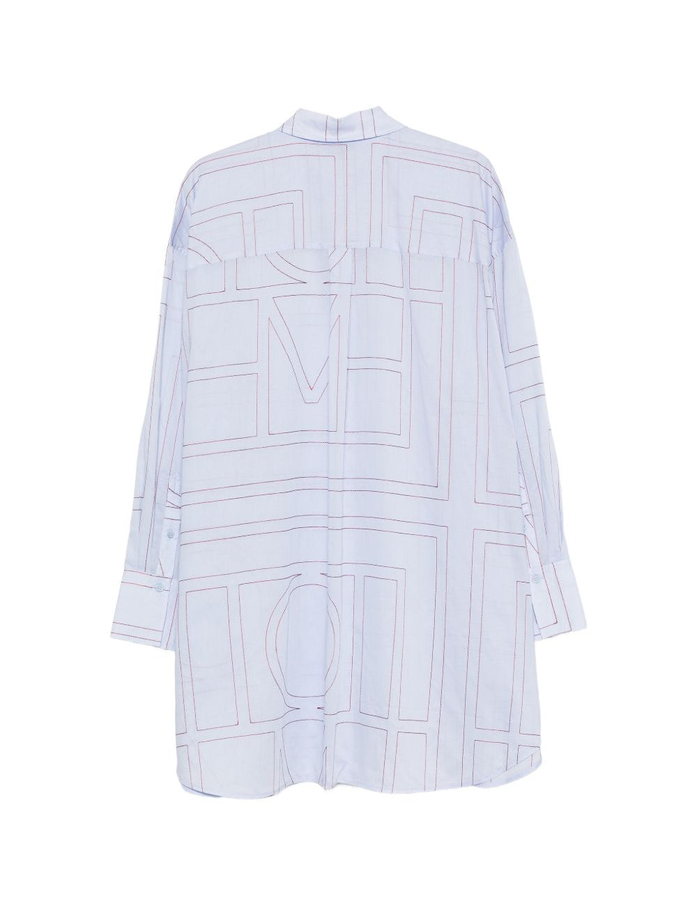 Camicia con stampa logo in azzurro 