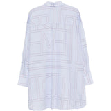 Camicia con stampa logo in azzurro 