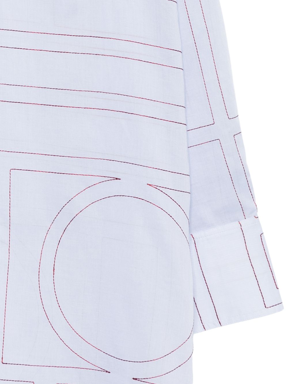 Camicia con stampa logo in azzurro 