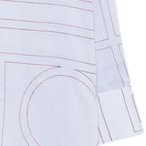 Camicia con stampa logo in azzurro 