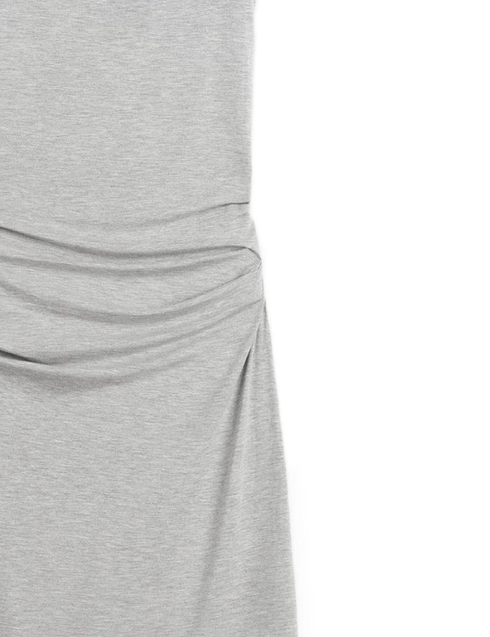 Abito midi con drapeggio in grigio 