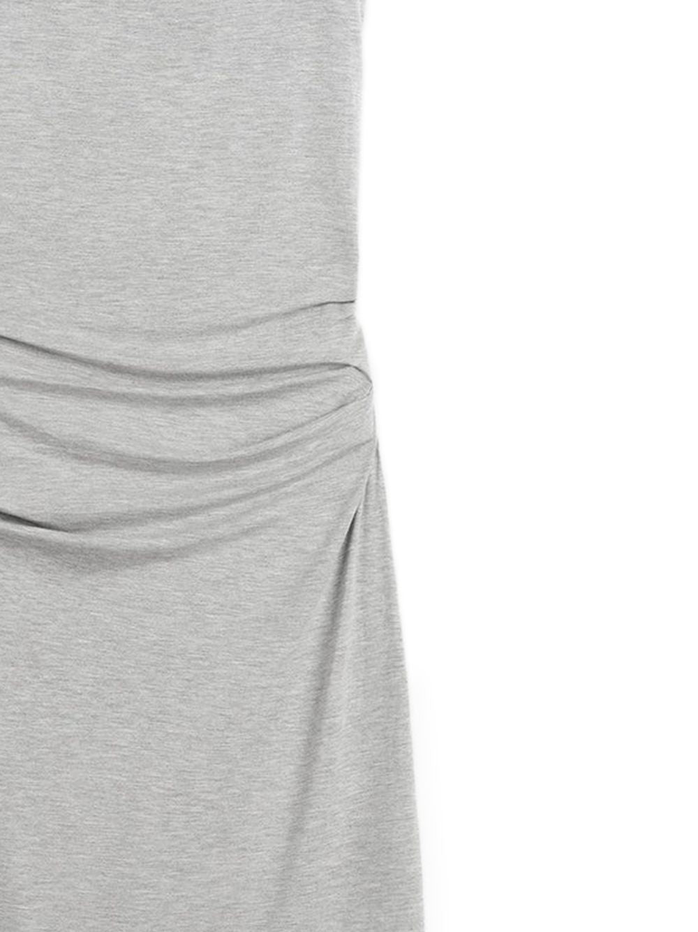 Abito midi con drapeggio in grigio 