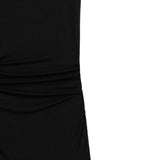 Abito midi con drappeggio in nero 