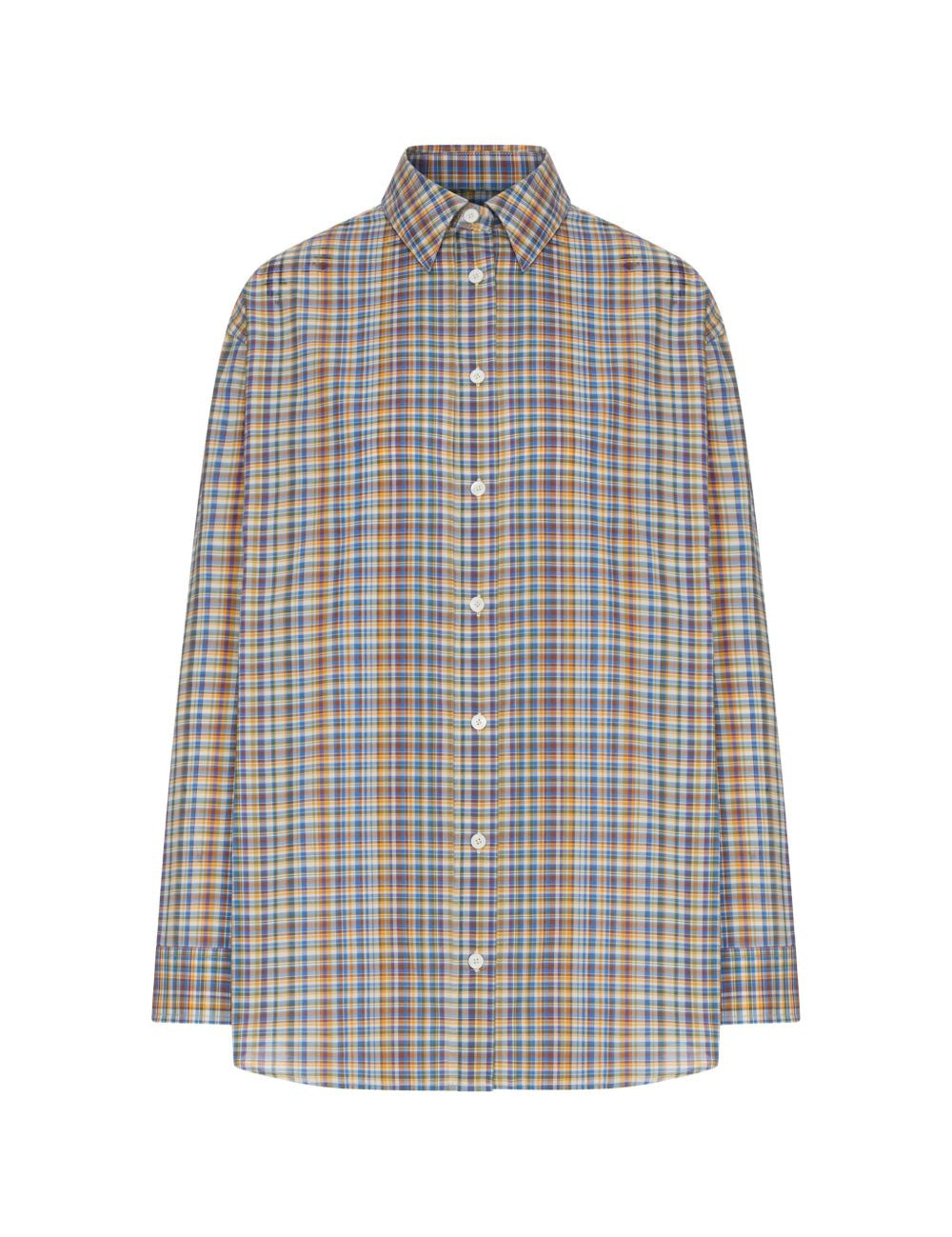 Camicia a quadri con bottoni multicolore 
