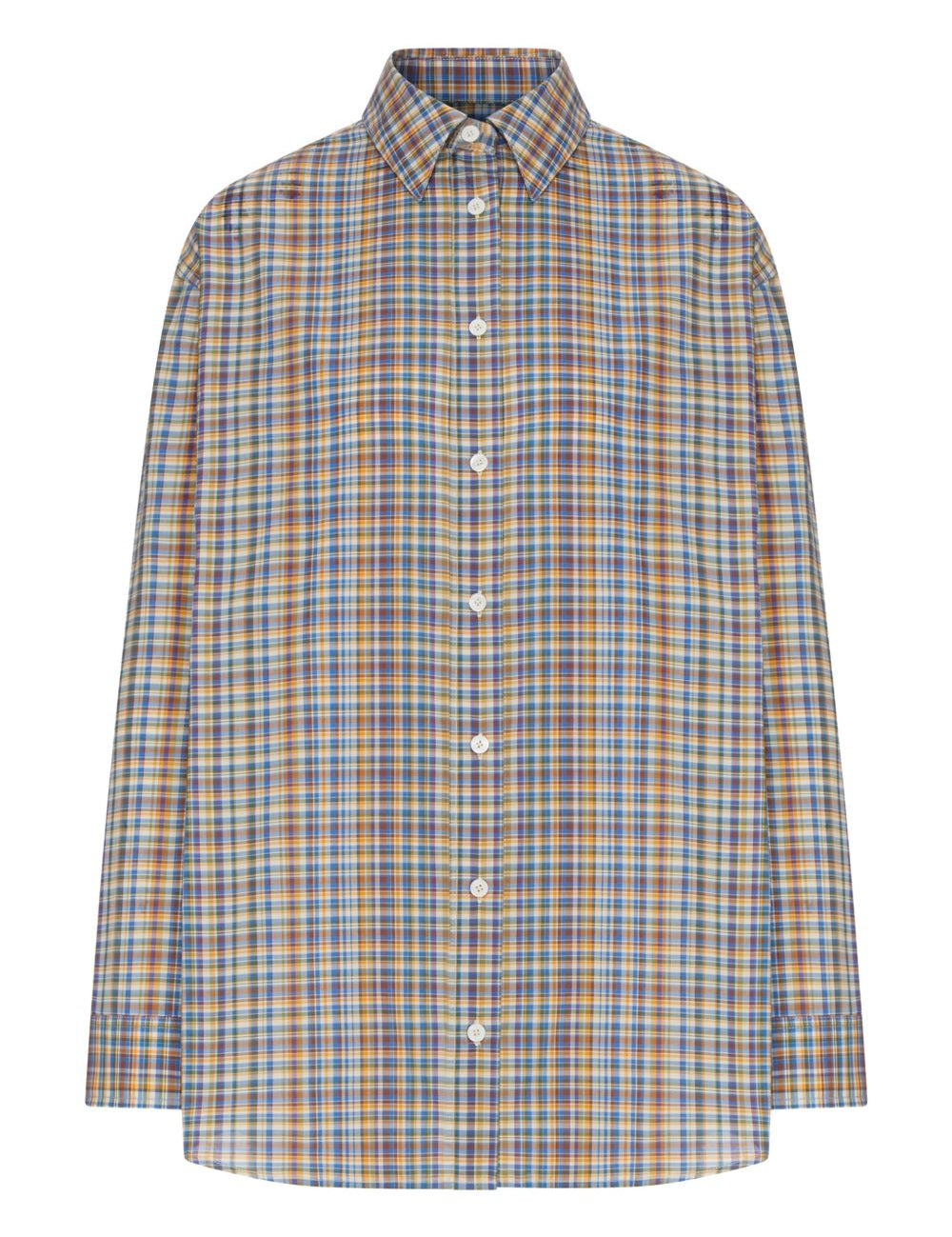 Camicia a quadri con bottoni multicolore 