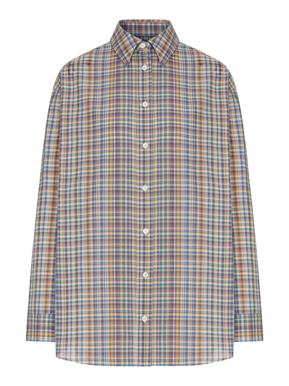 Camicia a quadri con bottoni multicolore 