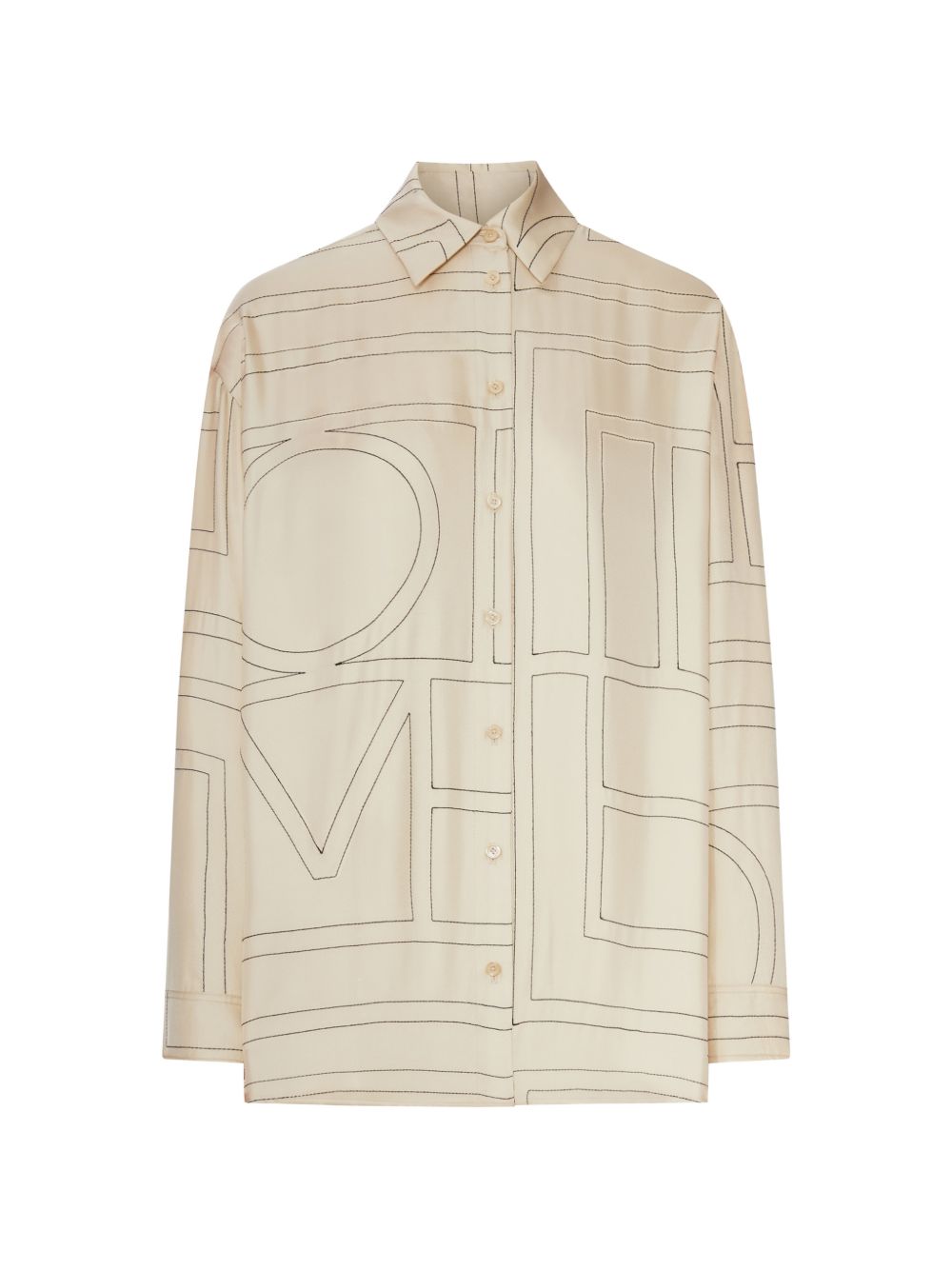 Camicia con monogramma in beige 