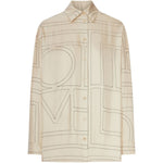 Camicia con monogramma in beige 