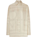 Camicia con monogramma in beige 
