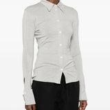 Camicia a maniche lunghe in grigio 