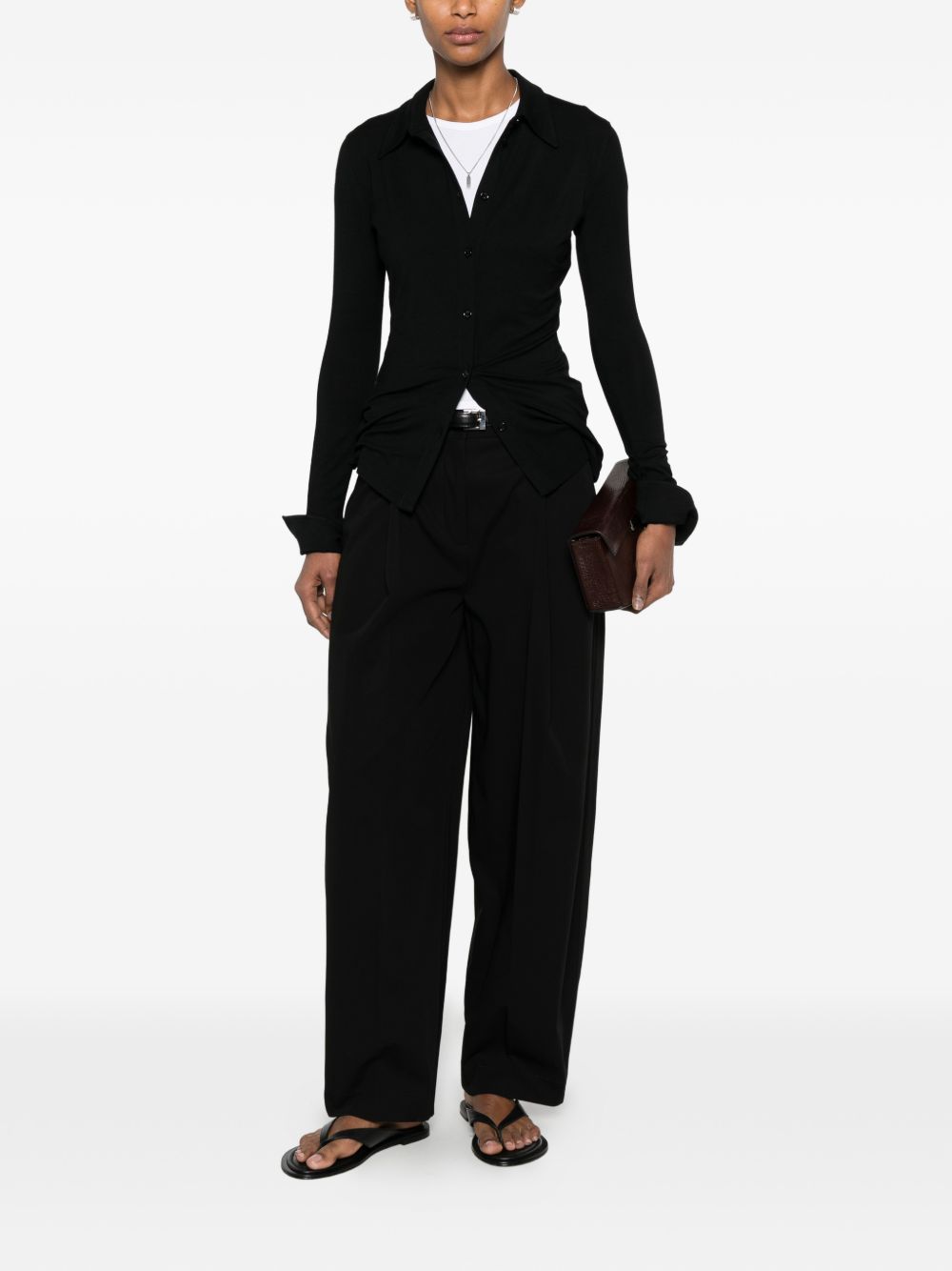 Camicia a maniche lunghe in nero 