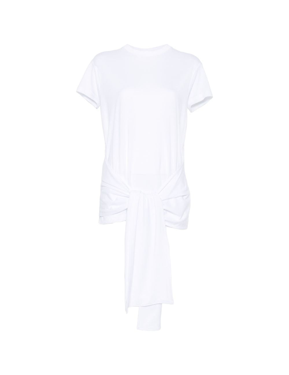 Top con nodo in vita in bianco 