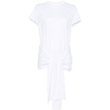 Top con nodo in vita in bianco 
