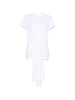 Top con nodo in vita in bianco
