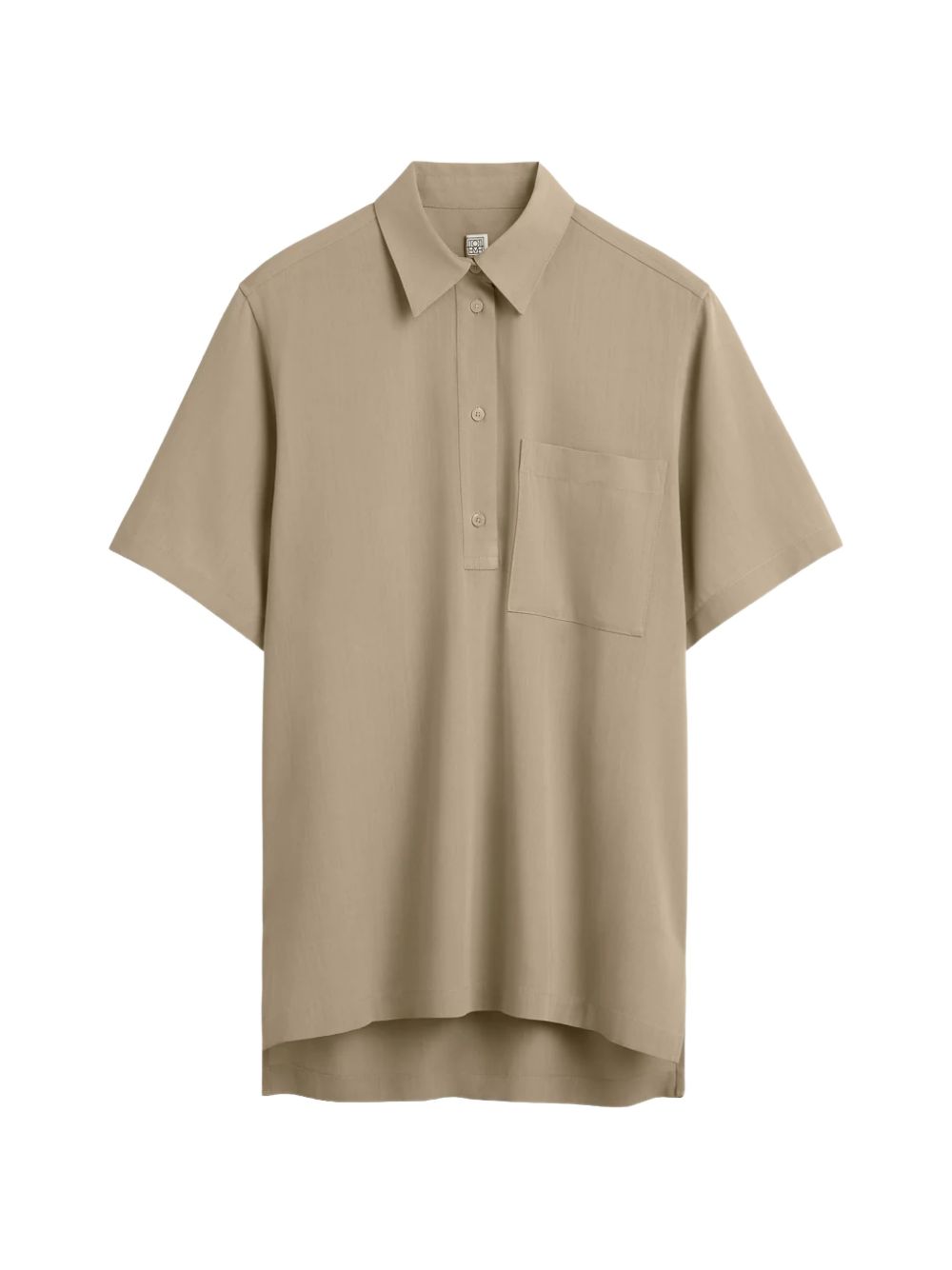 Polo a maniche corte con tasca applicata in beige Toteme - donna 