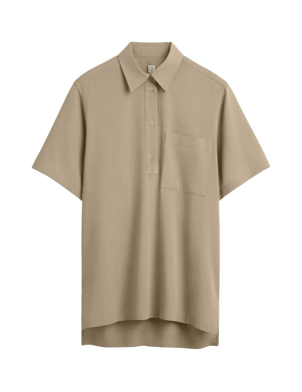 Polo a maniche corte con tasca applicata in beige Toteme - donna 