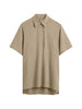Toteme women's beige short sleeve polo shirt with patch pocket