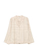 Camicia con stampa monogramma in beige