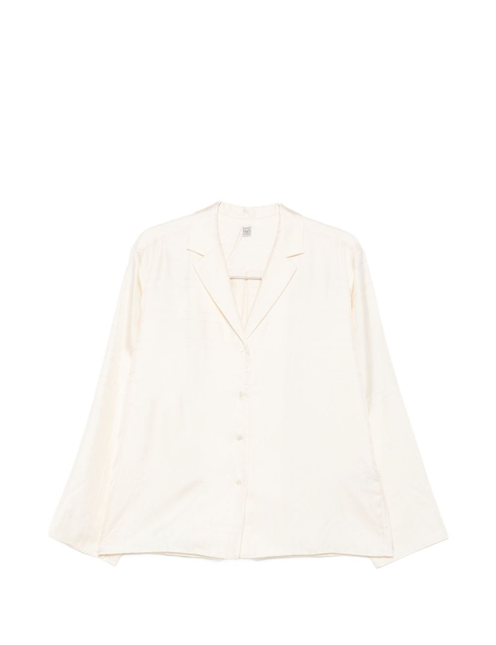 Camicia con stampa monogramma in avorio 