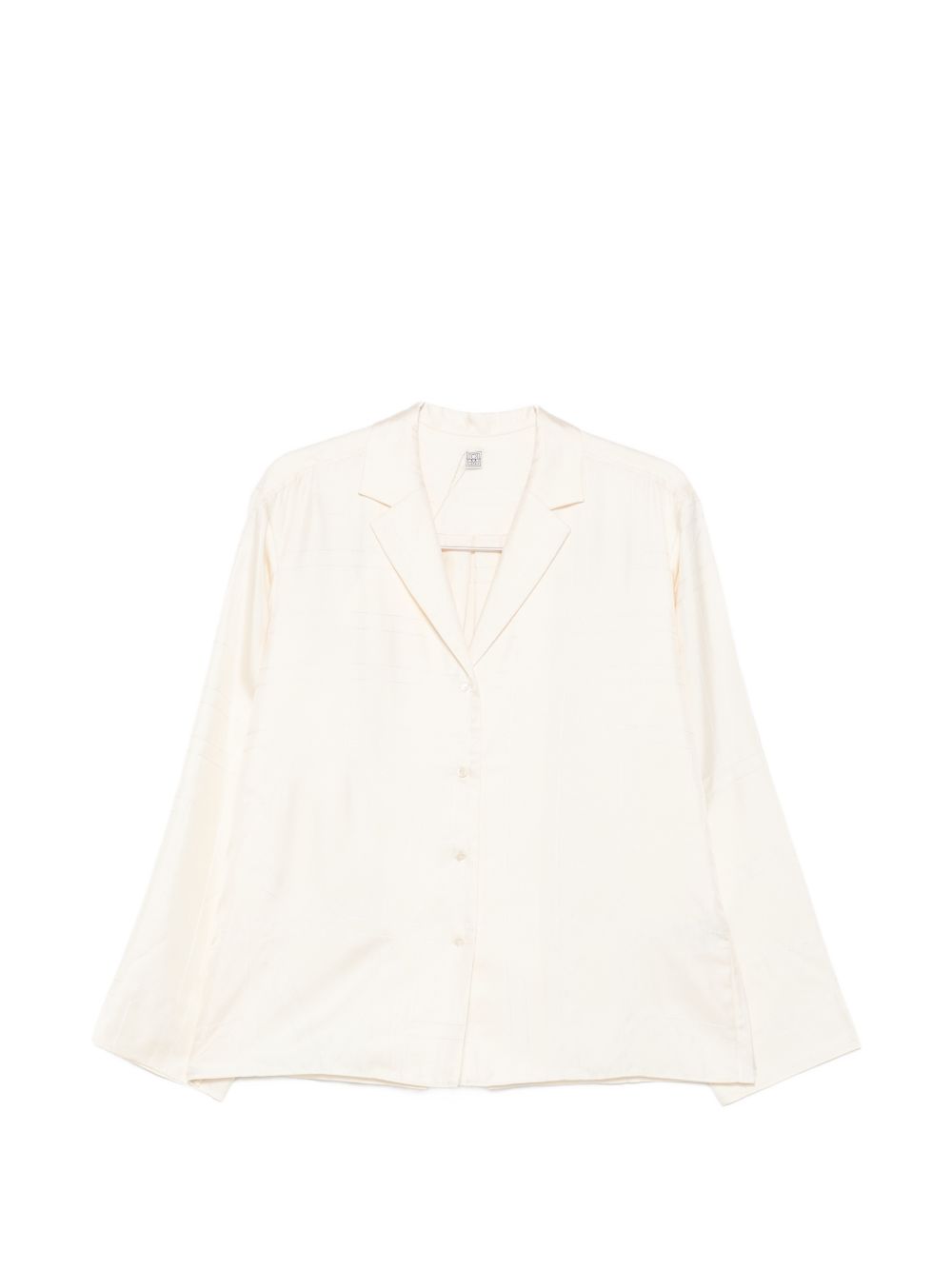Camicia con stampa monogramma in avorio 