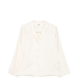 Camicia con stampa monogramma in avorio 