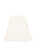 Camicia con stampa monogramma in avorio