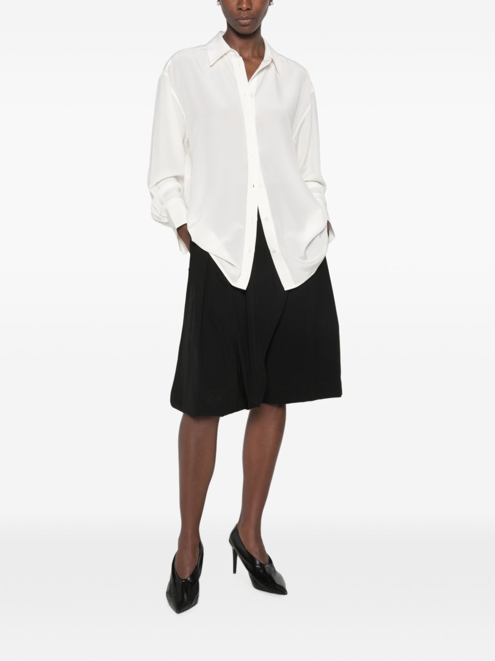 Camicia in crepe di setain bianco 