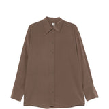 Camicia in seta in marrone 