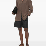 Camicia in seta in marrone 