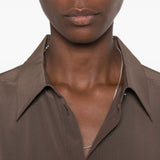 Camicia in seta in marrone 