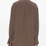 Camicia in seta in marrone 