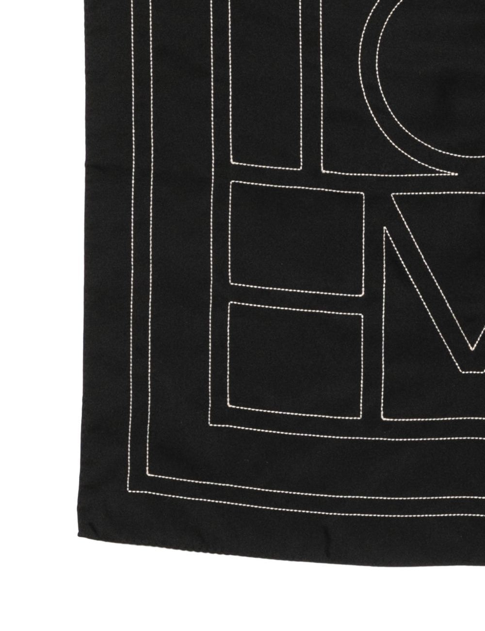 Foulard di seta con monogramma ricamato in nero Toteme - donna 