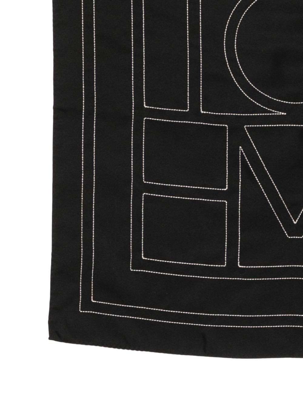 Foulard di seta con monogramma ricamato in nero Toteme - donna 