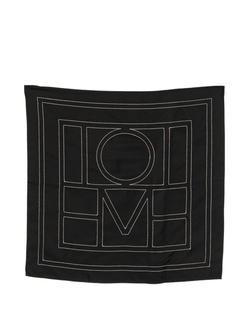 Foulard di seta con monogramma ricamato in nero Toteme - donna 