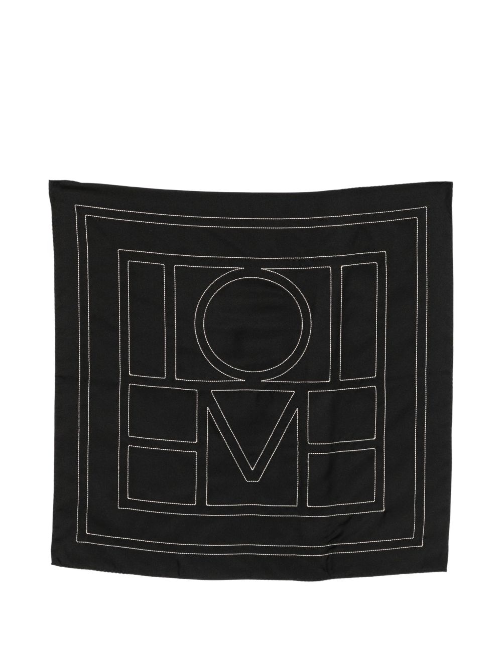 Foulard di seta con monogramma ricamato in nero Toteme - donna 