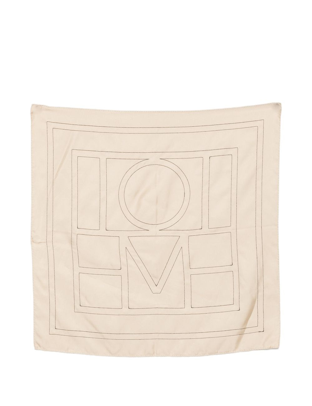 Foulard di seta con monogram in beige 