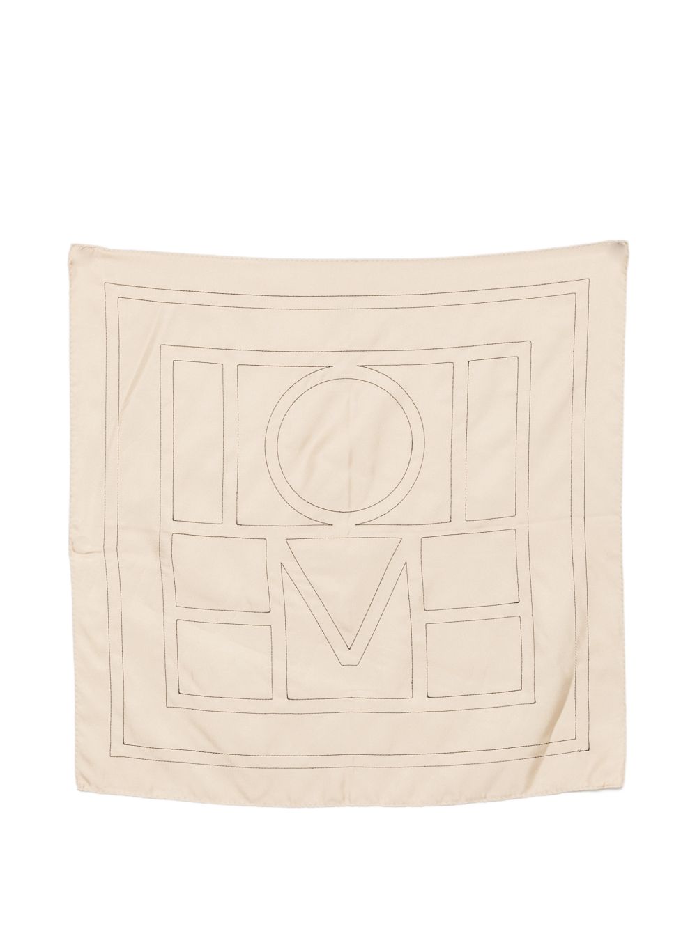 Foulard di seta con monogram in beige 