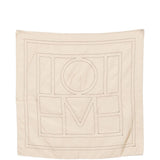 Foulard di seta con monogram in beige 