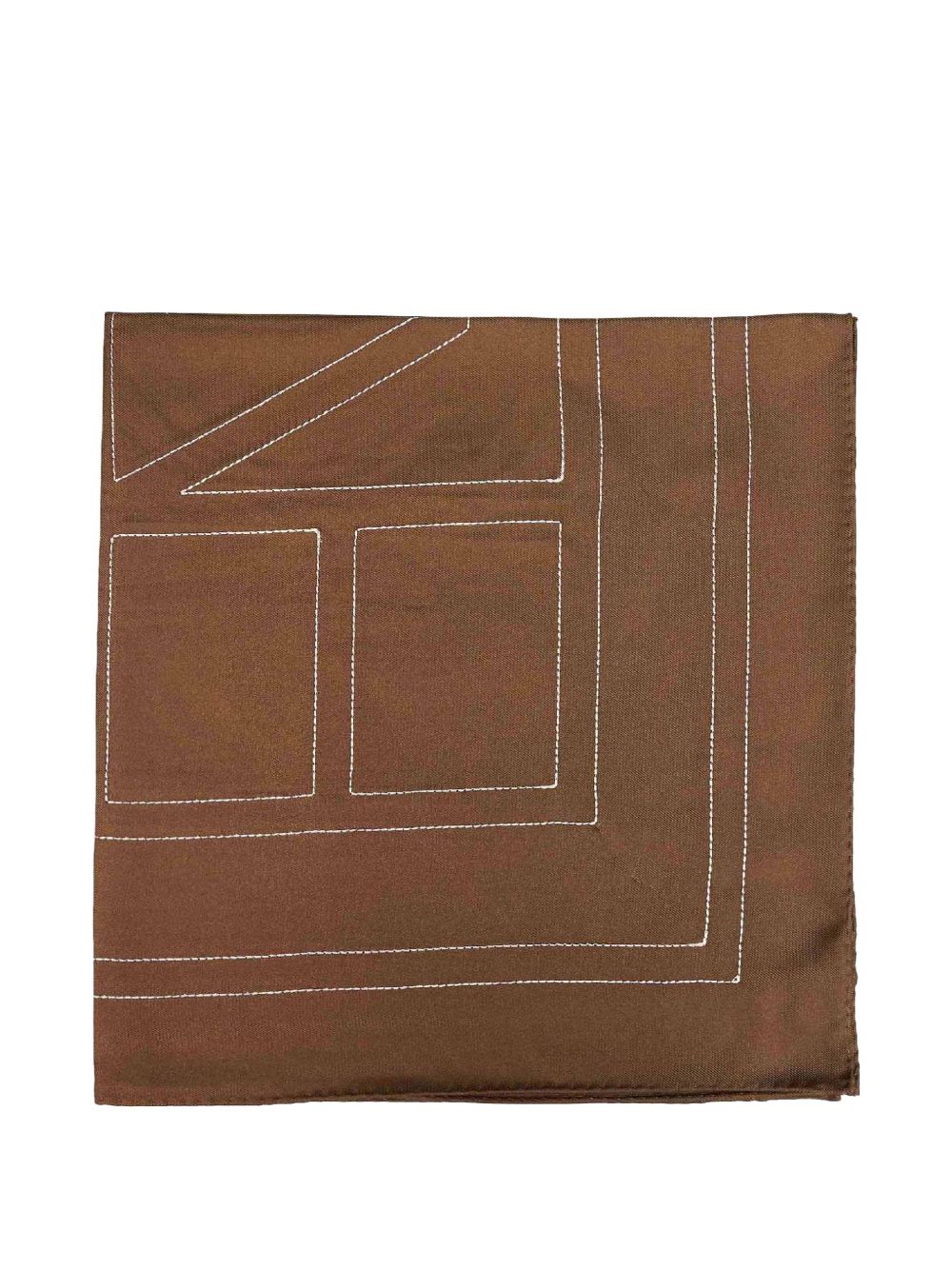 Foulard in seta con monogramma in marrone Toteme - donna 