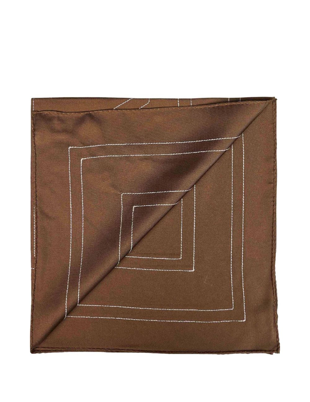 Foulard in seta con monogramma in marrone Toteme - donna 