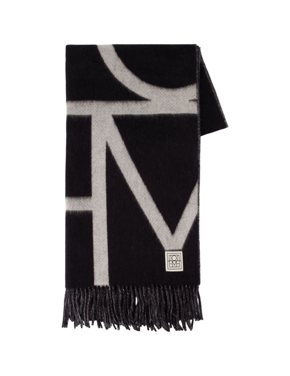 Sciarpa con monogramma in nero 
