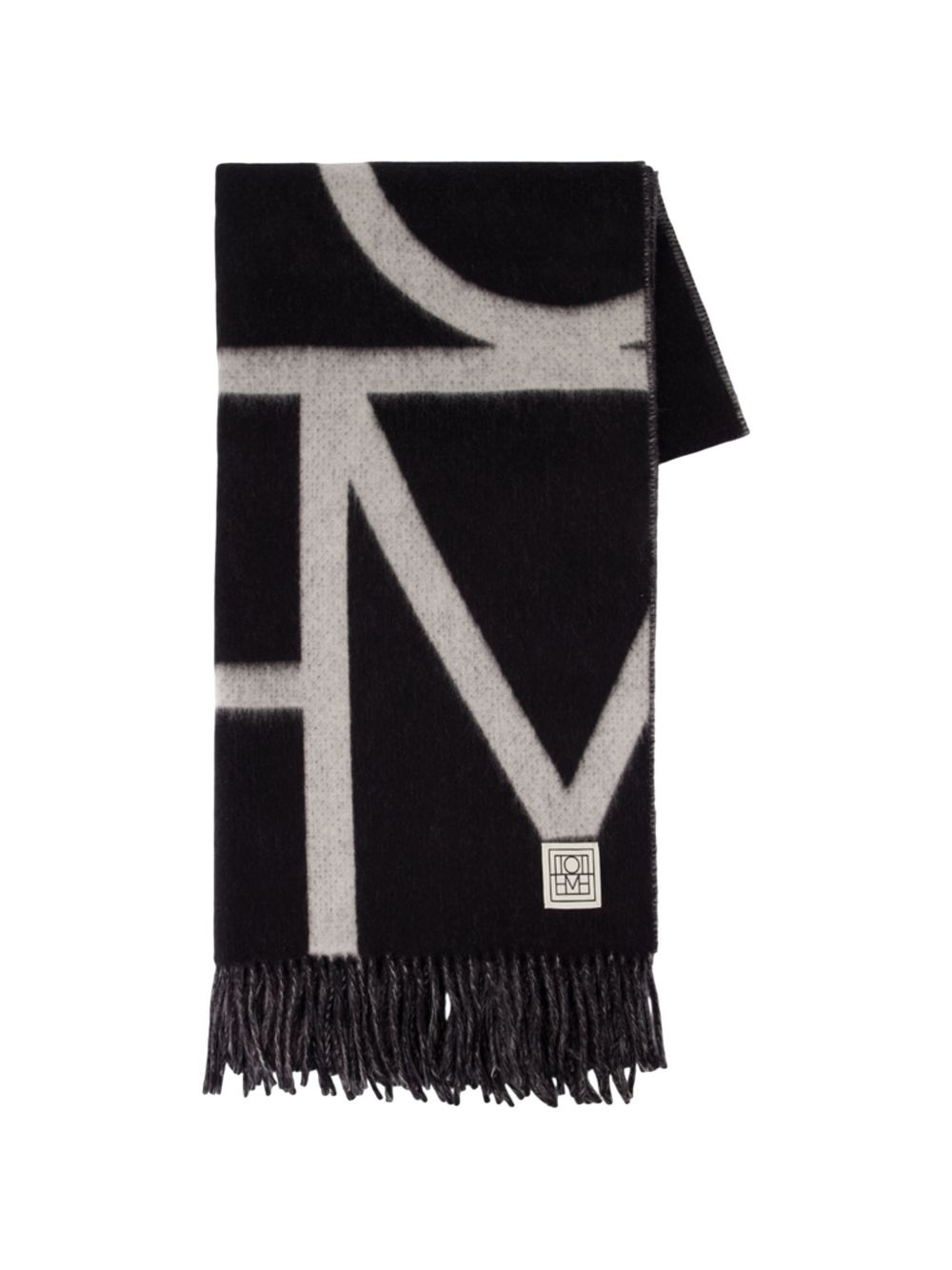 Sciarpa con monogramma in nero 