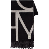 Sciarpa con monogramma in nero 