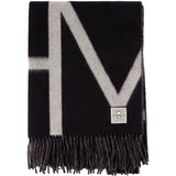 Sciarpa con monogramma in nero 