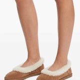 Ballerine con bordi in pelliccia in marrone 